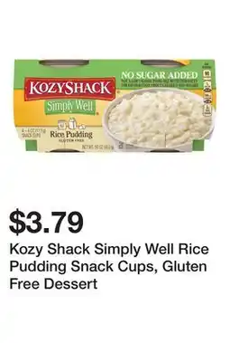 Wegmans Kozy Shack Simply Well Rice Pudding Snack Cups, Gluten Free Dessert offer