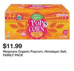 Wegmans Wegmans Organic Popcorn, Himalayan Salt, FAMILY PACK offer