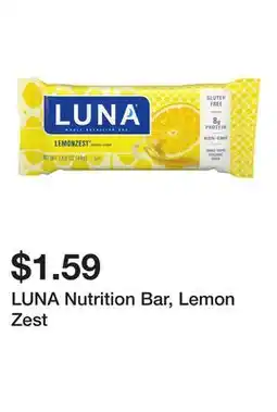 Wegmans LUNA Nutrition Bar, Lemon Zest offer