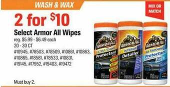 AutoZone Armor All Wipes offer