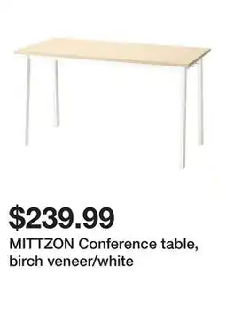 Ikea MITTZON Conference table, birch veneer/white offer