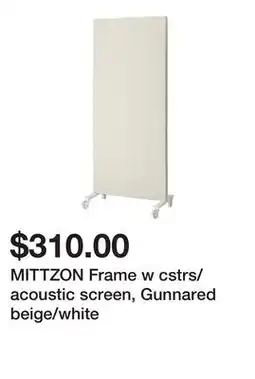 Ikea MITTZON Frame w cstrs/acoustic screen, Gunnared beige/white offer