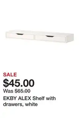 Ikea EKBY ALEX Shelf with drawers, white offer