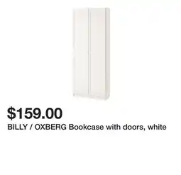 Ikea BILLY / OXBERG Bookcase with doors, white offer