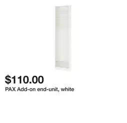 Ikea PAX Add-on end-unit, white offer