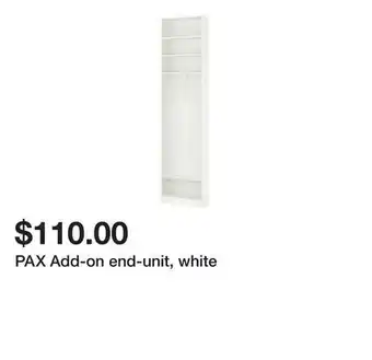Ikea PAX Add-on end-unit, white offer