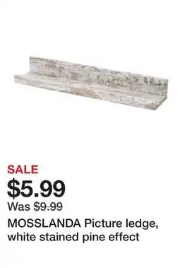 Ikea MOSSLANDA Picture ledge, white stained pine effect offer