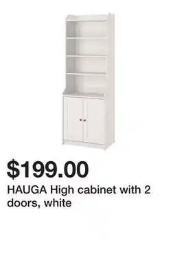 Ikea HAUGA High cabinet with 2 doors, white offer