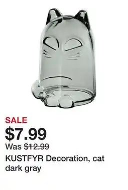 Ikea KUSTFYR Decoration, cat dark gray offer
