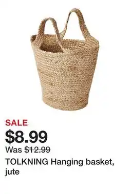 Ikea TOLKNING Hanging basket, jute offer