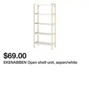 Ikea EKENABBEN Open shelf unit, aspen/white offer