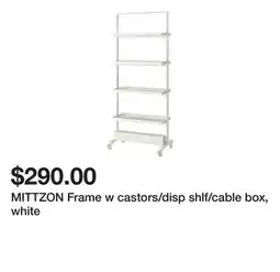 Ikea MITTZON Frame w castors/disp shlf/cable box, white offer
