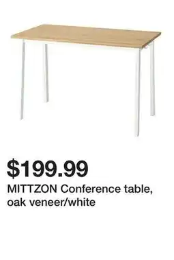 Ikea MITTZON Conference table, oak veneer/white offer