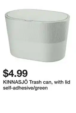 Ikea KINNASJÖ Trash can, with lid self-adhesive/green offer