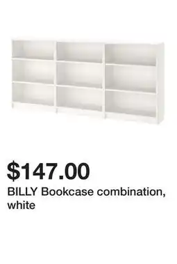Ikea BILLY Bookcase combination, white offer