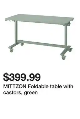 Ikea MITTZON Foldable table with castors, green offer