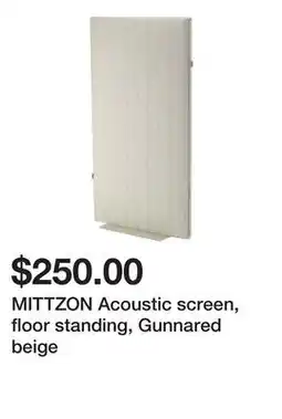 Ikea MITTZON Acoustic screen, floor standing, Gunnared beige offer