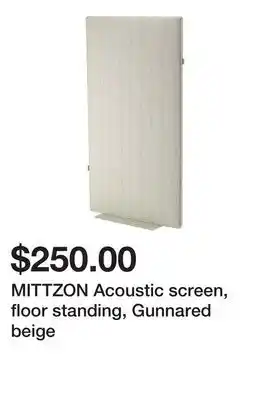 Ikea MITTZON Acoustic screen, floor standing, Gunnared beige offer