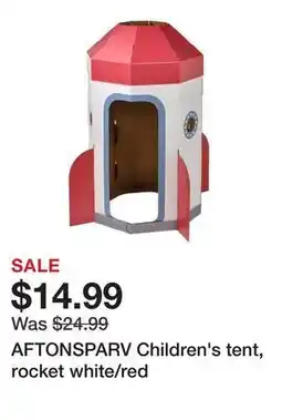 Ikea AFTONSPARV Children's tent, rocket white/red offer