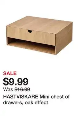 Ikea HÄSTVISKARE Mini chest of drawers, oak effect offer