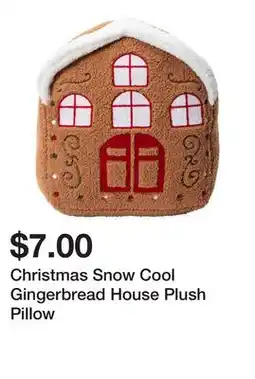 Five Below Christmas Snow Cool Gingerbread House Plush Pillow offer