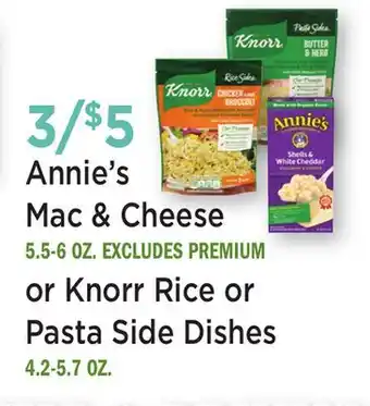 Heinen's Annie's Mac & Cheese 5.5-6 oz. or Knorr Rice or Pasta Side Dishes 4.2-5.7 oz offer