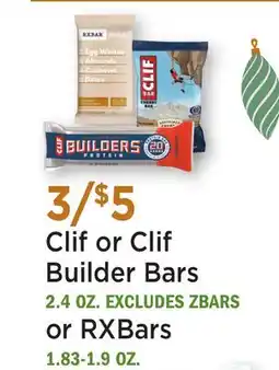 Heinen's Clif or Clif Builder Bars 2.4 OZ. or RXBars 1.83-1.9 OZ offer