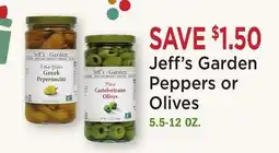 Heinen's Jeff's Garden Peppers or Olives offer