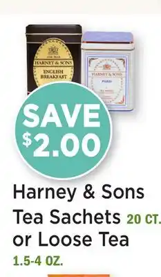 Heinen's Harney & Sons Tea Sachets 20 CT. or Loose Tea 1.5-4 OZ offer