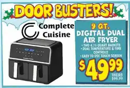 Ollie's COMPLETE CUISINE DIGITAL DUAL AIR FRYER offer