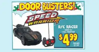 Ollie's SPEED WARRIOR R/C RACER offer