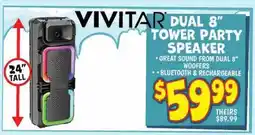 Ollie's VIVITAR DUAL 8 TOWER PARTY SPEAKER offer