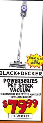 Ollie's BLACK+DECKER POWERSERIES PET STICK VACUUM offer