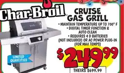 Ollie's CHAR-BROIL CRUISE GAS GRILL offer