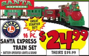 Ollie's 16 PC. SANTA EXPRESS TRAIN SET offer