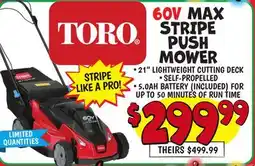 Ollie's 60V MAX STRIPE PUSH MOWER offer