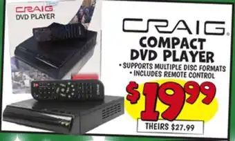 Ollie's CRAIG COMPACT DVD PLAYER offer