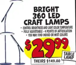 Ollie's BRIGHT 360 LED CRAFT LAMPS offer