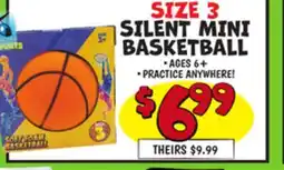 Ollie's SIZE 3 SILENT MINI BASKETBALL offer