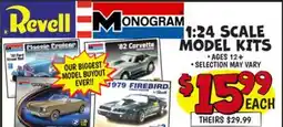 Ollie's 1:24 SCALE MODEL KITS offer