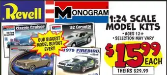 Ollie's 1:24 SCALE MODEL KITS offer