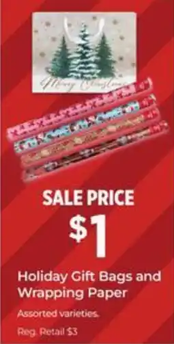 Dollar General Holiday Gift Bags and Wrapping Paper offer