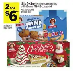 Dollar General Little debbie multipacks, mini muffins or mini donuts offer