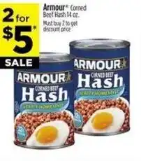 Dollar General Armour corned beef hash offer