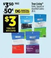 Dollar General True Living forks, spoons or assorted cutlery offer