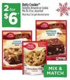 Dollar General Betty Crocker Delights Brownie or Cookie Mix offer