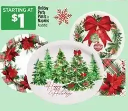 Dollar General Holiday party plated or napkins offer