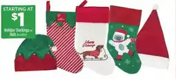 Dollar General Holiday Stockings or Hats Assorted offer