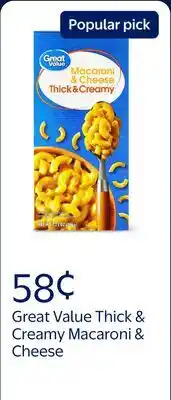 Walmart Great Value Thick & Creamy Macaroni & Cheese offer