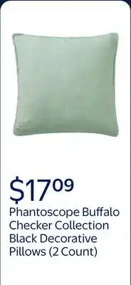 Walmart Phantoscope 18 in x 18 in Buffalo Checker Collection Black Decorative Pillows (2 Count) offer